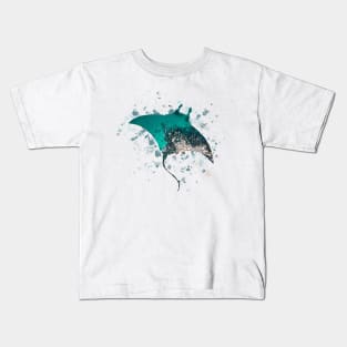 Stingray | Stingray Silhouette Art with Splashes of Watercolor Kids T-Shirt